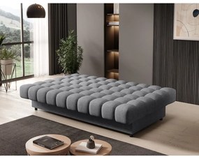 Szürke zsenília kinyitható-tárolóhelyes kanapé 197 cm Clareta – ELTAP