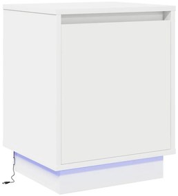 Éjjeli asztal LED világítással Fehér 39x34,5x50 cm