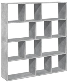 betonszürke szerelt fa könyvszekrény 132 x 29 x 141,5 cm