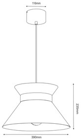 Csillár zsinóron NORGE 1xE27/15W/230V fekete/arany