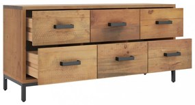barna tömör újrahasznosított fenyőfa tárolópad 110 x 35 x 45 cm