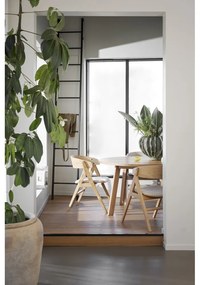 Natúr színű kerek bővíthető étkezőasztal tölgyfa dekorral ø 130 cm Glenside – Rowico