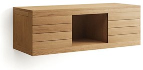 Natúr színű alacsony fali teakfa mosdó alatti szekrény 120x40 cm Yenit – Kave Home