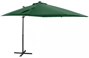 zöld konzolos napernyő rúddal és LED-fényekkel 250 cm