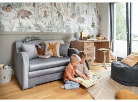 Világosszürke bársony kinyitható kanapé 130 cm Ario – ELTAP