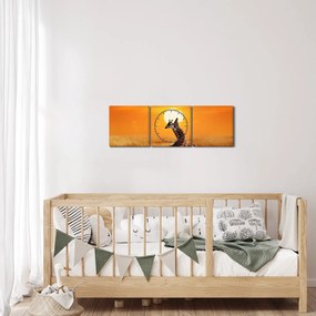 Kép - Zsiráfok a Serengeti Nemzeti Parkban (órával) (90x30 cm)