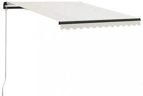 krémszínű kézzel kihúzható LED-es napellenző 300 x 250 cm