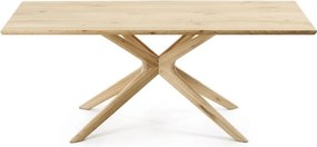 Étkezőasztal tölgyfa dekoros asztallappal 100x200 cm Armande – Kave Home