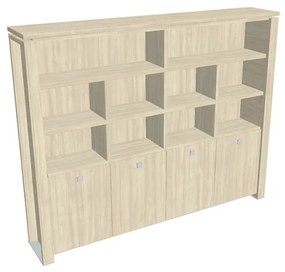 Verno+ magas szekrény 260 x 46 x 210 cm, polccal, akác