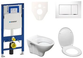 Fali WC szett Geberit előtétfalas szereléshez + Ceramia S-Line Pro WC 111.300.00.5ND5