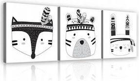 Vászonkép gyerekeknek aranyos állatok 75x25