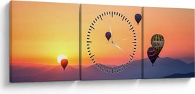 Hőlégballon képe (órával) (90x30 cm)