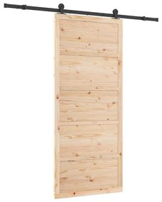 Csúszó ajtó Barna 100 x 208 cm Tömör fenyőfa