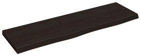 sötétbarna kezelt tömör tölgyfa fali polc 100x30x(2-4) cm