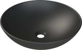 CeraStyle ZERO - PULTRA ültethető - Top Counter - porcelán mosdó - O - MATT FEKETE - Ø 46 cm
