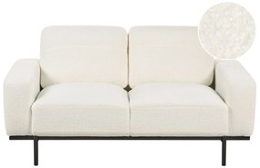 Kétszemélyes fehér buklé kanapé SOVIK Beliani