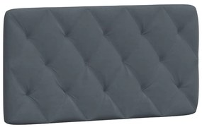 sötétszürke bársony fejtámla párna 100 cm