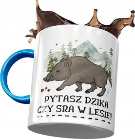 Kék Vicces Bögre Vaddisznó vagy Szarvas ? fényképes nyomattal