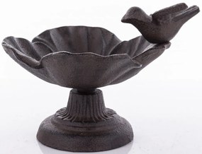 Öntöttvas madárkás barna madáritató tálka 12,5x17x15cm