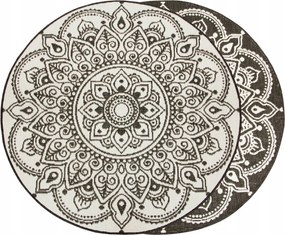 Kétoldalas Kültéri Szőnyeg Tartós Kerek Boho Dísz Rozetta átm. 160 cm