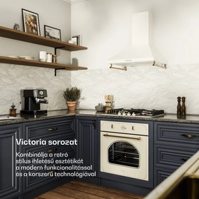 Klarstein Victoria, beépített sütő, retró dizájn, 9 funkció, 50 – 250 °C, elefántcsont