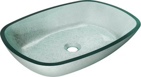 Mexen Araks 54 x 39 cm-es, ezüst színű üveg pultra szerelhető mosdókagyló - 24155411