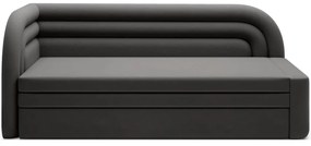 Szürkésbarna bársony kinyitható-tárolóhelyes kanapé bal oldali 223 cm Fabillo – ELTAP