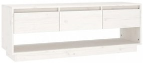 fehér tömör fenyőfa TV-szekrény 110,5x34x40 cm