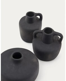 Fekete terrakotta váza készlet 3 db-os (magasság 6 cm) Sofra – Kave Home