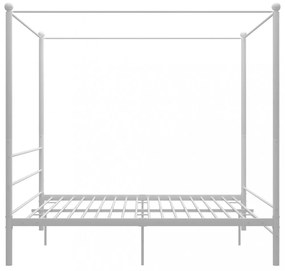 fehér fém baldachinos ágykeret 200 x 200 cm