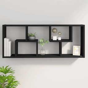 fekete szerelt fa fali polc 36 x 16 x 90 cm