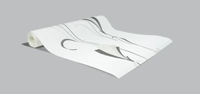 Fekete legyező mintás tapéta (6736-20)