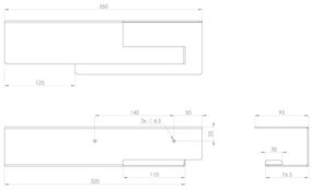 Sapho - WC-papírtartó polccal 9,5x35 cm matt fekete