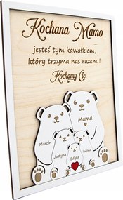 Anyák Napi Ajándék Köszönetnyilvánítás Puzzle Mackó Család Kép