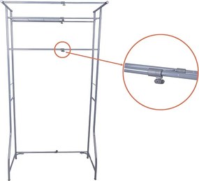 Fém fürdőszobai polc mosógép fölé FIXANO 170x60-90 cm, szürke