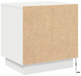 Éjjeli asztal LED világítással Fehér 44x34,5x45 cm