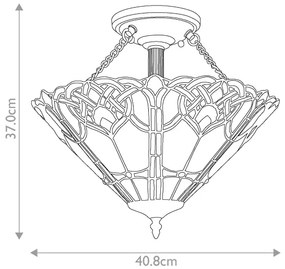 Quoizel QZ-CAMBRIDGE-SF - Tiffany-stílusú mennyezeti lámpatest CAMBRIDGE 2xE27/100W/230V