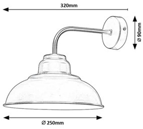 Rabalux 5307 - Fali lámpa DRAGAN 1xE27/60W/230V