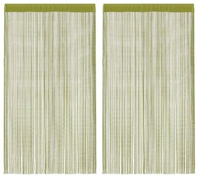 2 db zöld zsinórfüggöny 100 x 250 cm