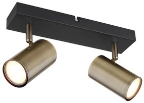 Globo 57911-2M - ROBBY 2xGU10/35W fekete/messing spotlámpa