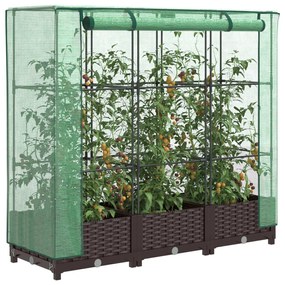 rattan megjelenésű magaságyás melegháztakaróval 120x40x123 cm
