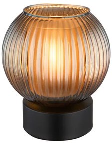 Globo 15638TP Asztali lámpa fém fekete matt, petroleumkék üveg búra, belül fehér, fekete PVC kábel, billenőkapcsoló a kábelen, ø: 150mm, M: 170mm, kábel hossza 1500mm, 1x E27 25W 230V izzó nélkül