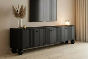 Vesper 4D TV-szekrény 187 cm - fekete / fekete fogantyúk / gömb lábak