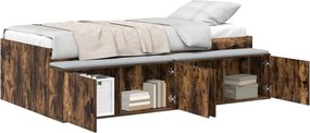 vidaXL Ágykeret fiókkal tárolóval Füstölt tölgy 70 x 190 cm Faanyag