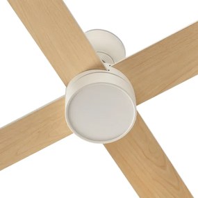 FARO 34355WT-1TW-LED Dimmelhető ventilátor RUDDER L 18W/230V fehér/bézs átm. 132 cm WT + távirányító