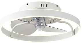 Mennyezeti ventilátor fehér 50 cm LED-del, fényerőszabályzóval és távirányítóval - Maddy