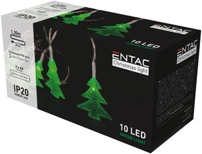 Entac Karácsonyi Beltéri PVC Zöld Fenyőfa 10 LED 1,65m (2AA nt.)