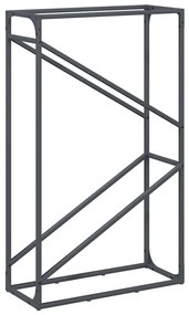 antracitszürke hidegen hengerelt acél tűzifatároló 60x25x100 cm