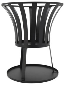 Hordozható fa tűzrakóhely rostéllyal fekete