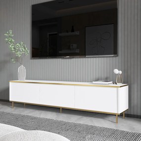 TV szekrény Imaj - White, Gold